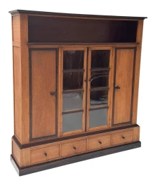 Art Deco Modernist Four-Door Bookcase, 1920s